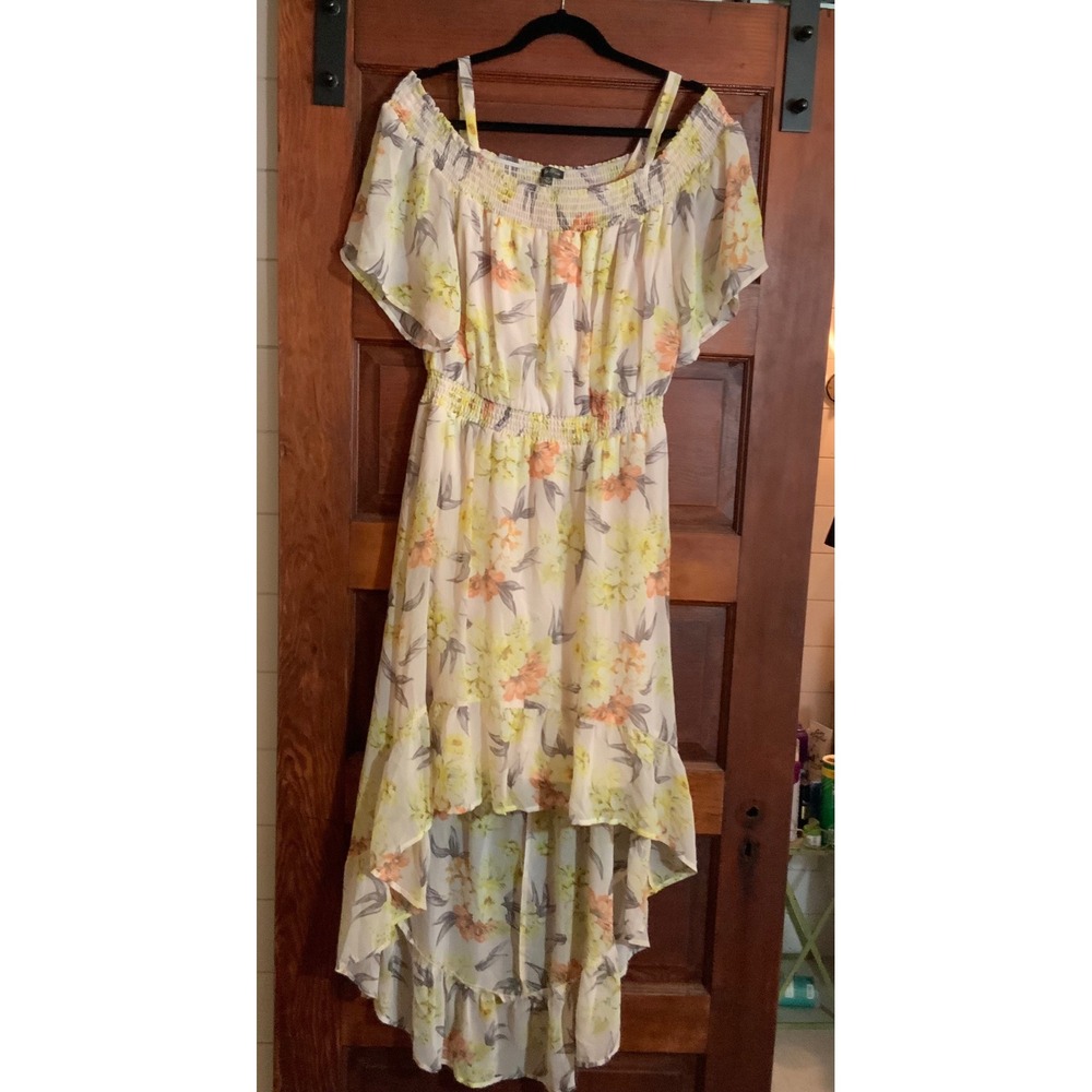 Lily Rose Floral High Low Dress XXL Country Cottage Farmhouse Asymmetrical Hem